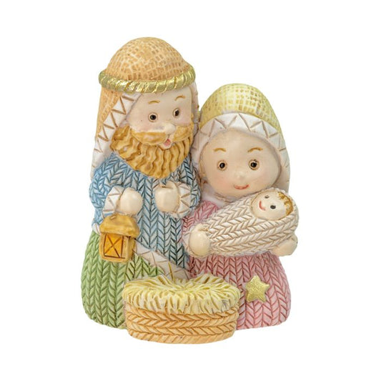 Resin Yarn Nativity Holy Family Statuette