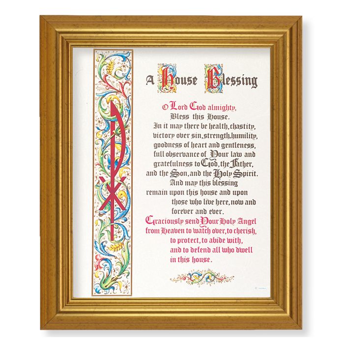 Gold Leaf Finish Beveled Frame with House Blessing