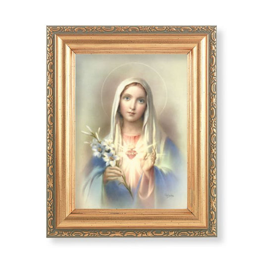 Antique Gold Frame with an Immaculate Heart of Mary Print