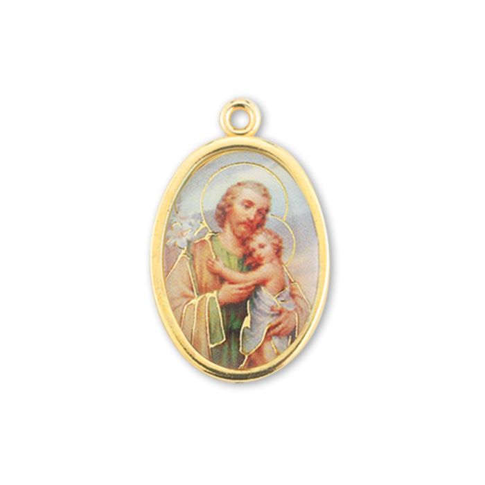 Saint Joseph Gold Finish Picture Medal