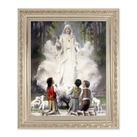 Ornate Silver Frame with Our Lady of Fatima Print