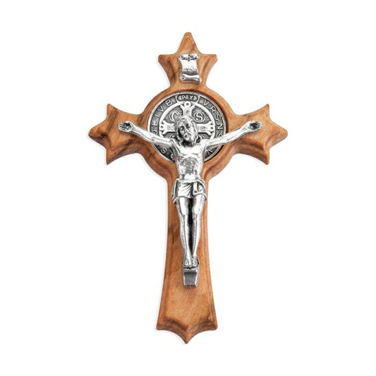 Olive Wood Saint Benedict Cross