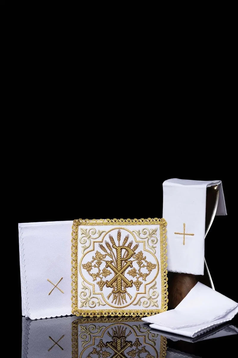 Embroidered Peace of Christ Chi Rho Altar Linen Set