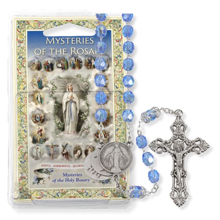 Sapphire Bead Mysteries of the Rosary Specialty Rosary