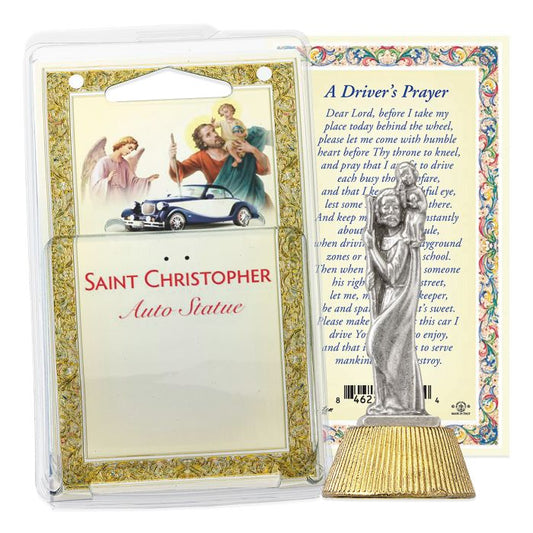 Saint Christopher Auto Statue with Prayer Card