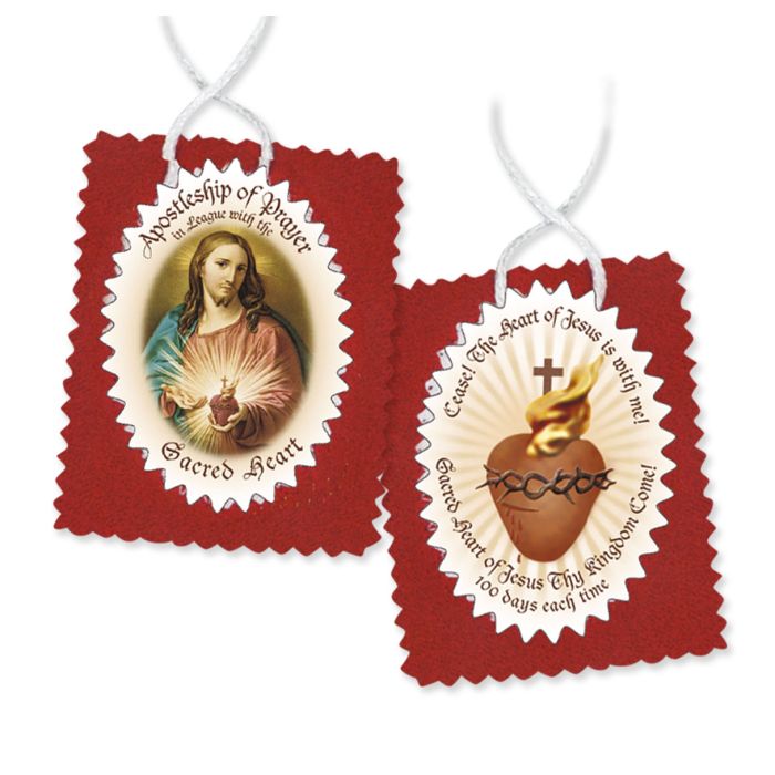 Large Red Felt Sacred Heart Badge Image on Cloth