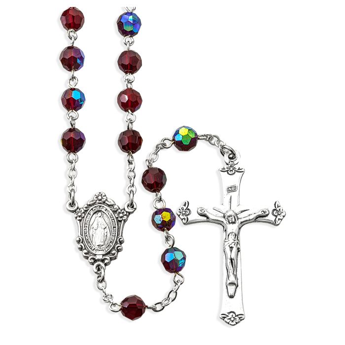 7mm Aurora Borealis Bead Rosary
