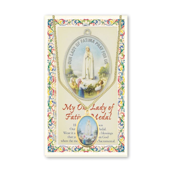 Epoxied Medal on Chain with Prayer