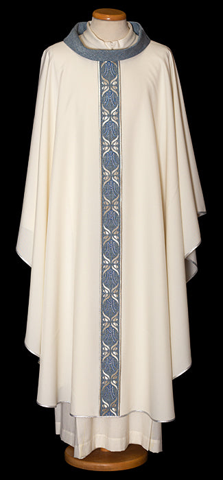 Lightweight Embroidered Chasuble | Roll Collar | 100% Polyester | All Colors