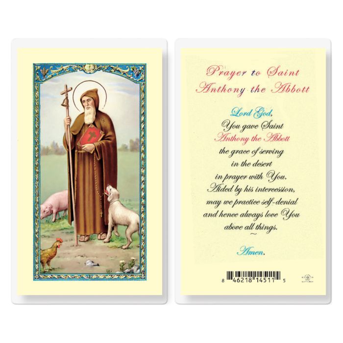 Prayer to the Saint Anthony Abbot Holy Card