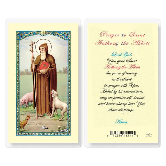 Prayer to the Saint Anthony Abbot Holy Card