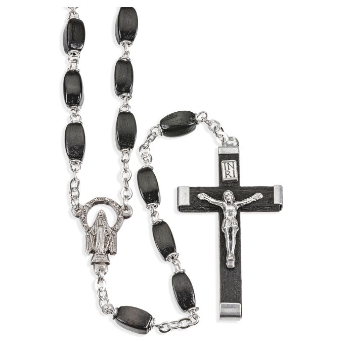 Black Boxwood Bead Rosary