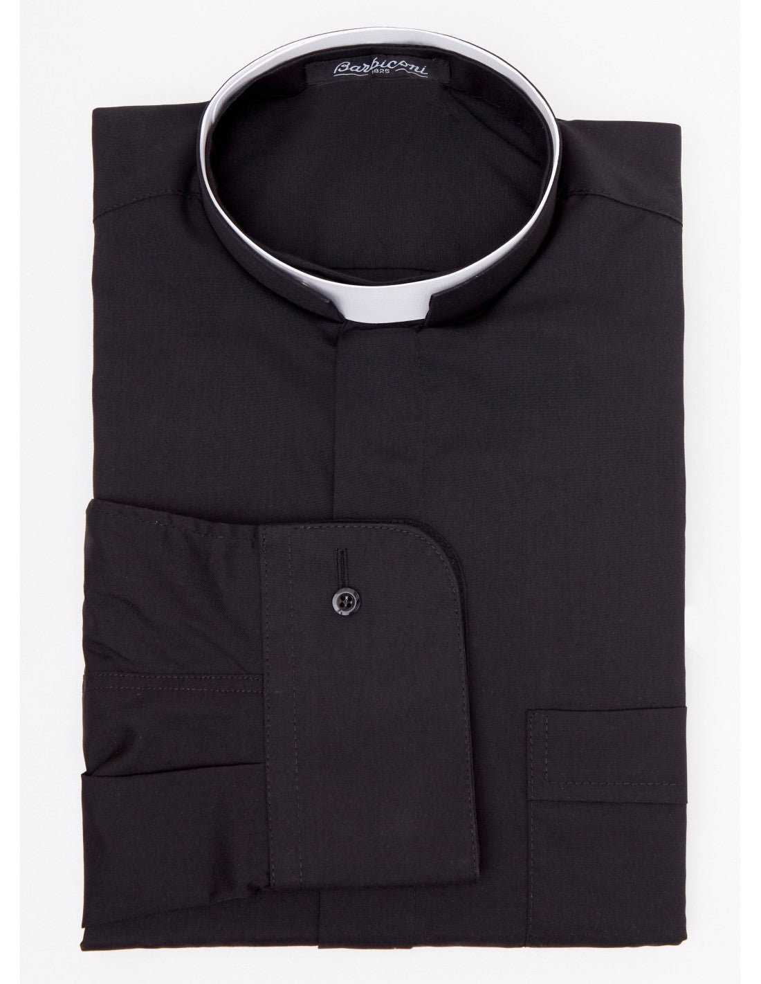 Long Sleeve Tonsure Collar Clergy Shirt | Poly/Cotton