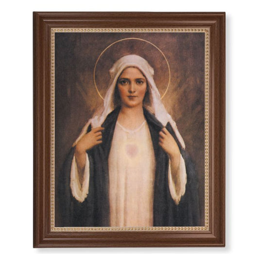 Walnut Finished Frame with Immaculate Heart of Mary