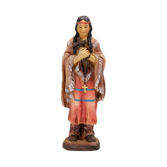 Cold Cast Resin Hand Painted Statue of Saint Kateri Tekakwitha