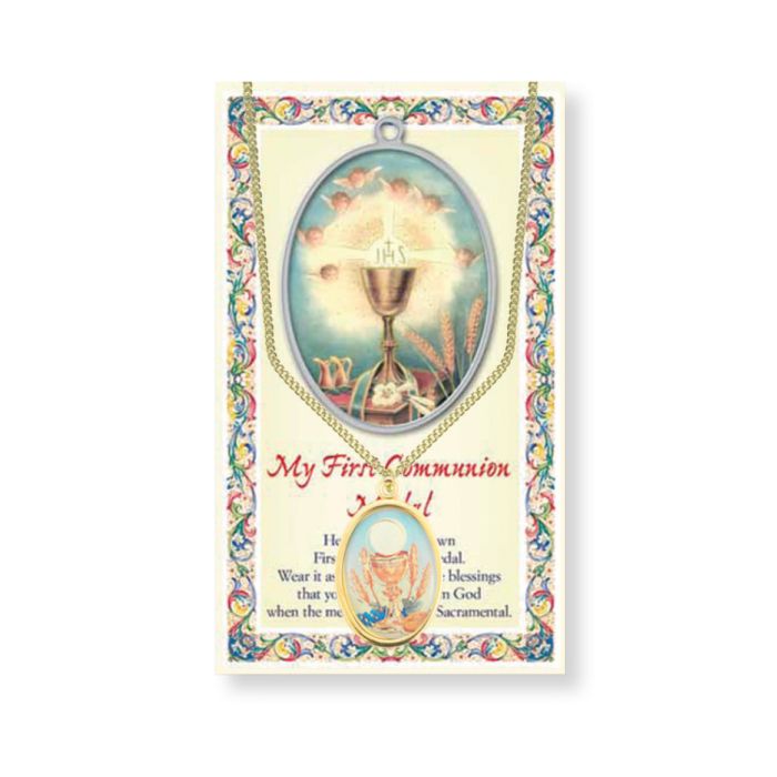 Epoxied Medal on Chain with Prayer
