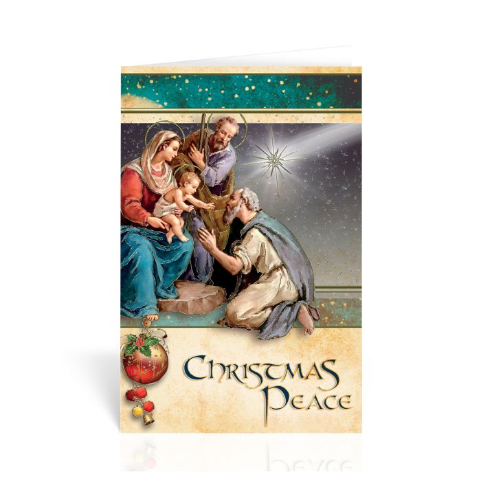 Holy Family with Shepherd Christmas Greeting Card