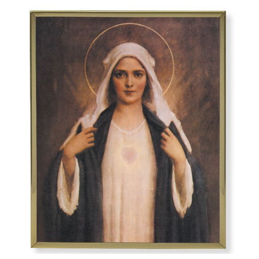 Gold Plaque Frame with a Chambers: Immaculate Heart of Mary Print