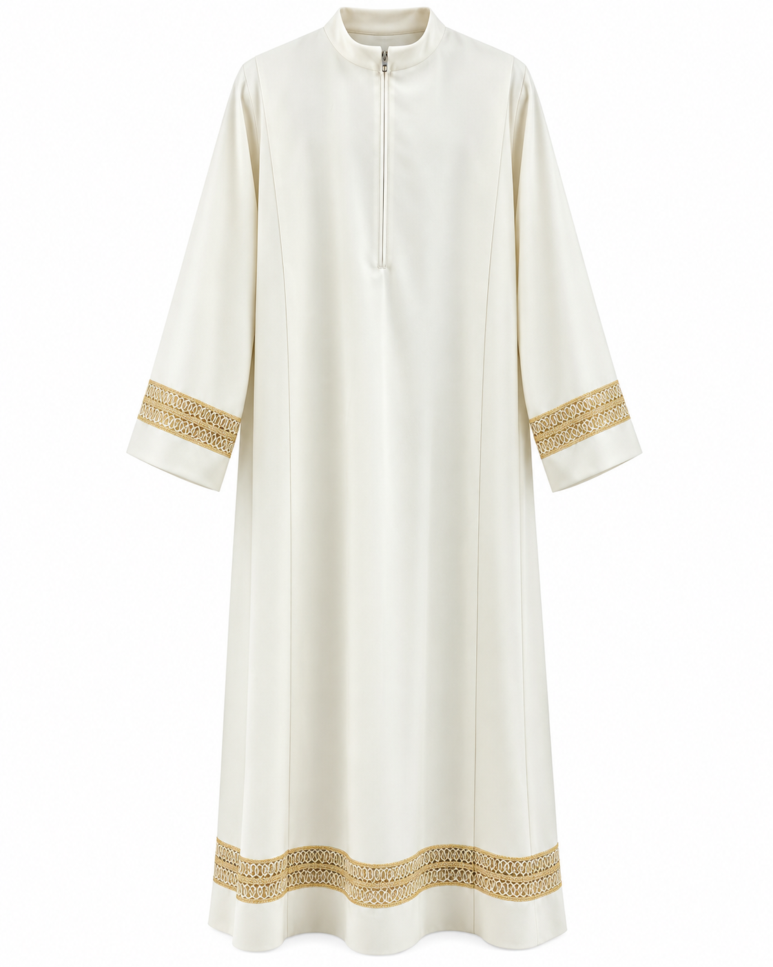 Ornate Lace Insert Alb | Poly/Wool | Made in Italy