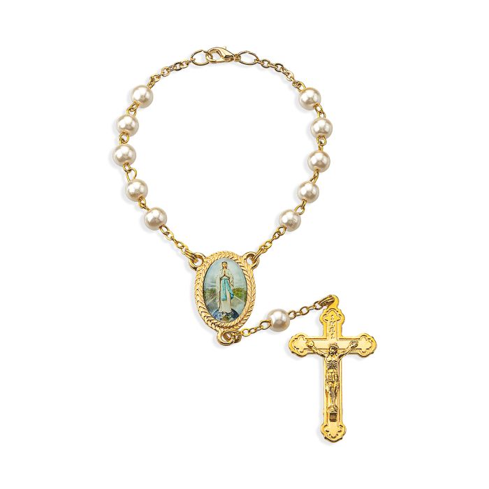 Our Lady of the Highway Pearl Bead Auto Rosary