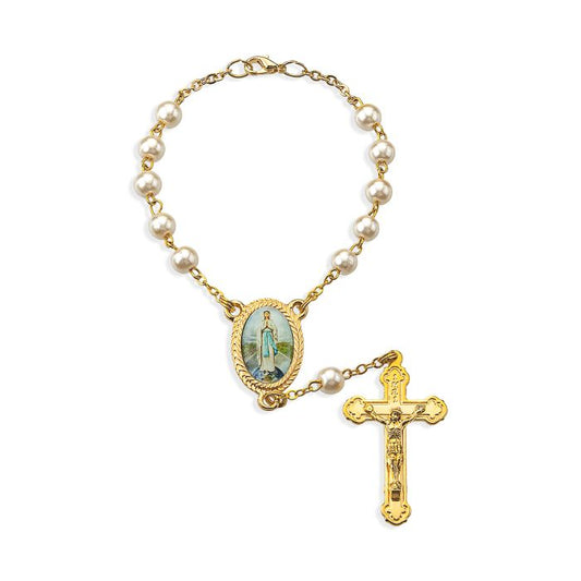 Our Lady of the Highway Pearl Bead Auto Rosary