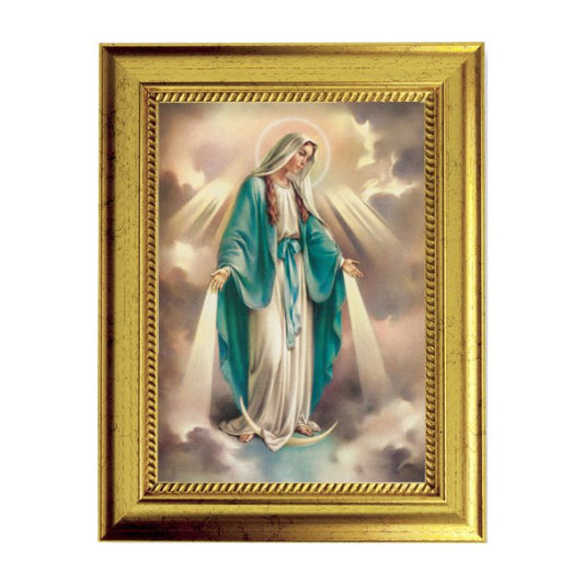 Gold Leaf Finish Frame with Our Lady of Grace Textured Art