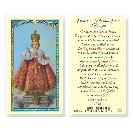 Prayer to Infant of Prague Holy Card