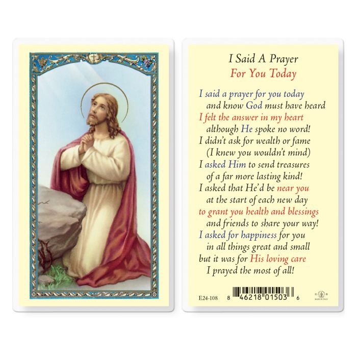 I Said a Prayer For You Today Holy Card
