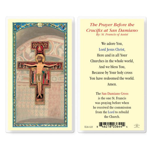 The Prayer Before the Crucifix at San Damiano Holy Card