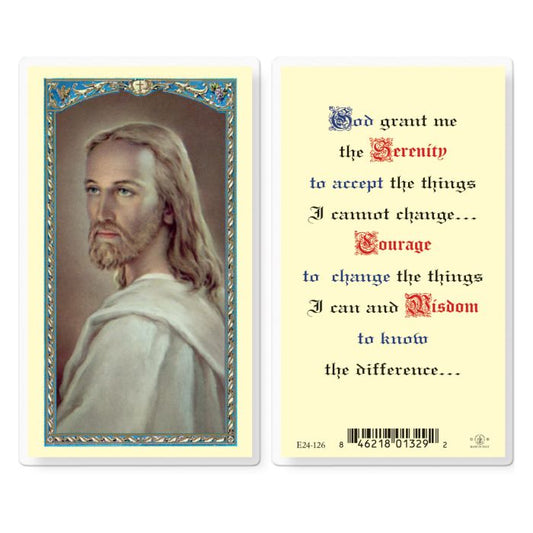 Serenity Prayer Head of Christ Holy Card