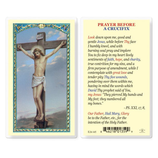 Prayer Before a Crucifix Holy Card