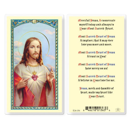 Sacred Heart of Jesus Prayer Holy Card