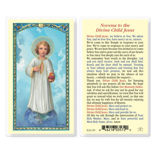 Novena to the Divine Child Jesus Holy Card