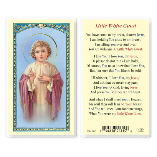 Little White Guest Christ Child Holy Card