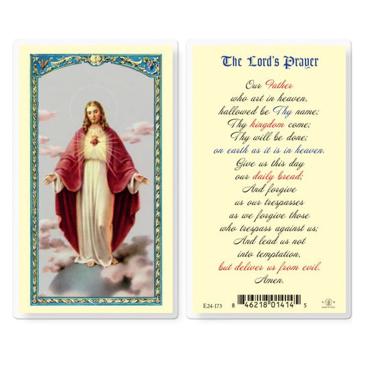 The Lord's Prayer Sacred Heart Holy Card