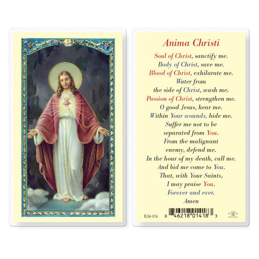 Anima Christi Sacred Heart of Jesus Holy Card
