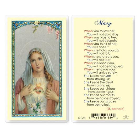 Mary When you Follow Her Holy Card