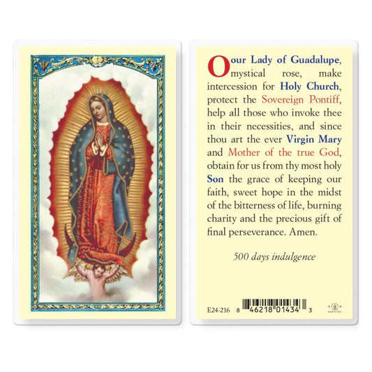Prayer to Our Lady of Guadalupe Holy Card
