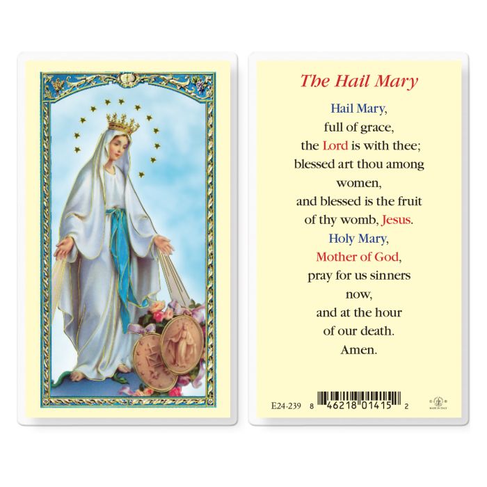 The Hail Mary Our Lady of Grace Holy Card