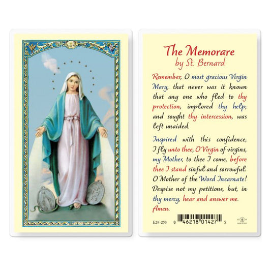 Our Lady of Grace Memorare Saint Bernard Holy Card