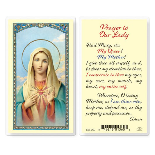 Prayer to Our Lady Immaculate Heart of Mary Holy Card