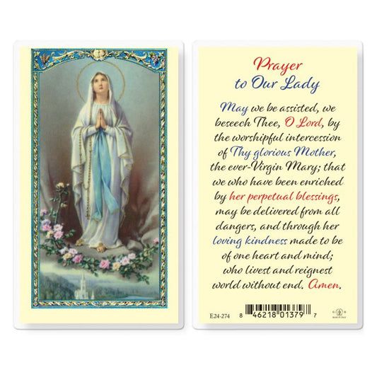 Prayer to Our Lady of Lourdes Holy Card