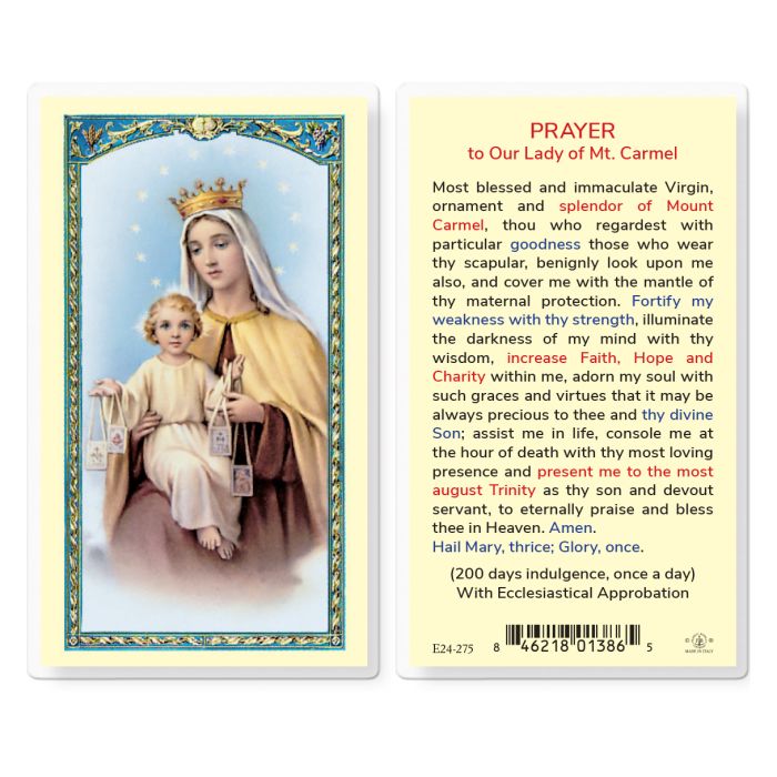 Our Lady of Mount Carmel Holy Card