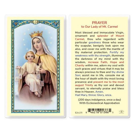 Our Lady of Mount Carmel Holy Card