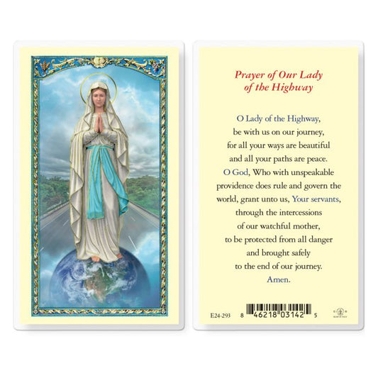 Our Lady of the Highway Holy Card