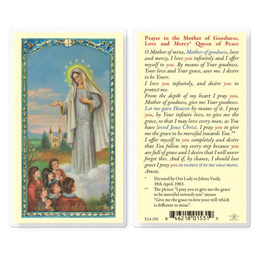 Prayer to Our Lady of Medjugorje Holy Card