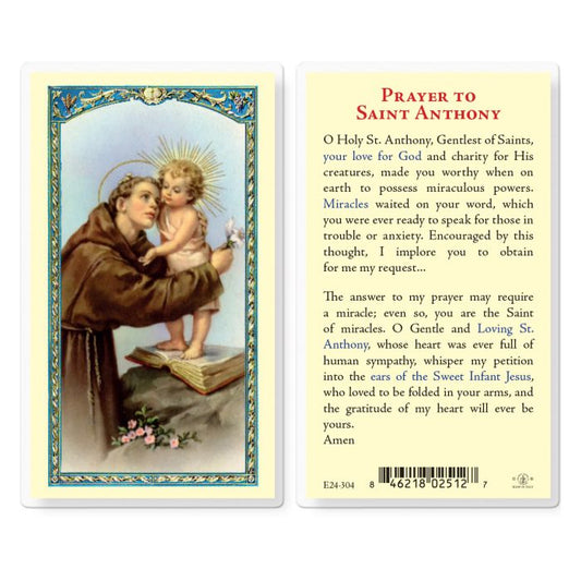 Saint Anthony of Those in Trouble Holy Card