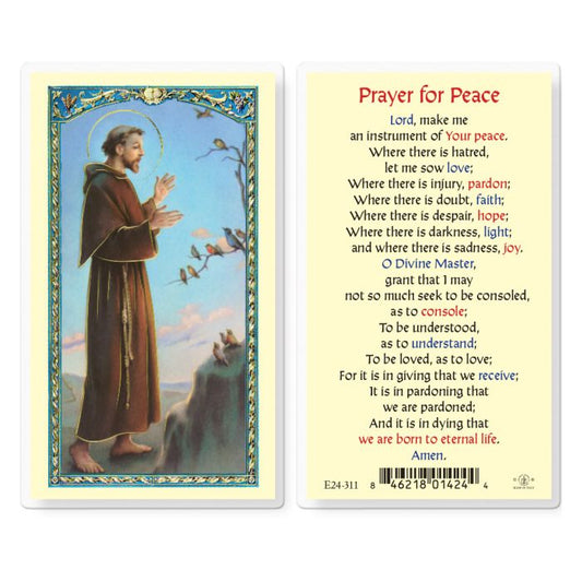 Saint Francis Prayer for Peace Holy Card