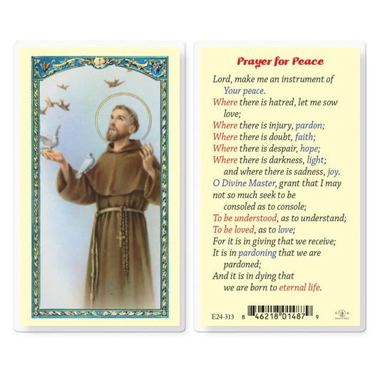 Saint Francis Prayer for Peace Holy Card