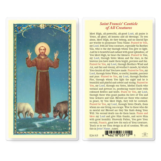 Saint Francis Canticle of All Creatures Holy Card